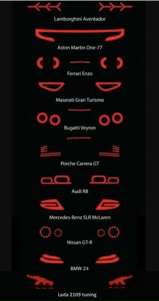 Фонари легендарных автомобилей.